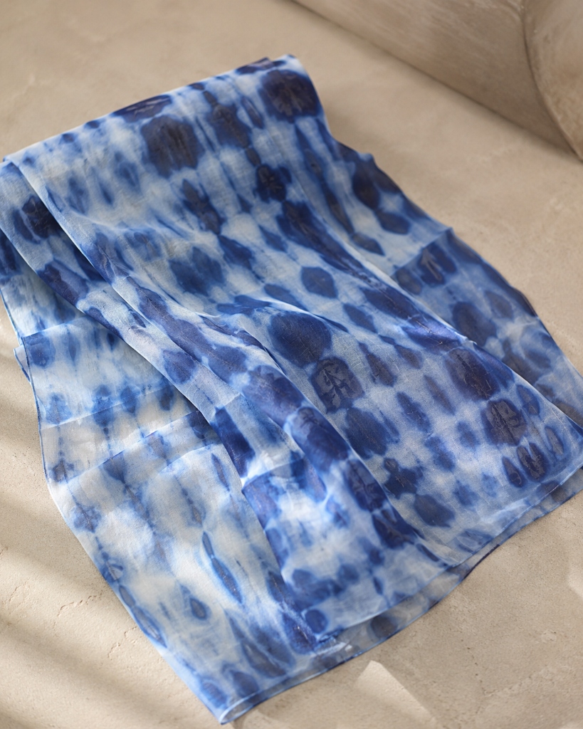 Abstract Printed Modal Hijab (Ocean Blue Tie-Dye)