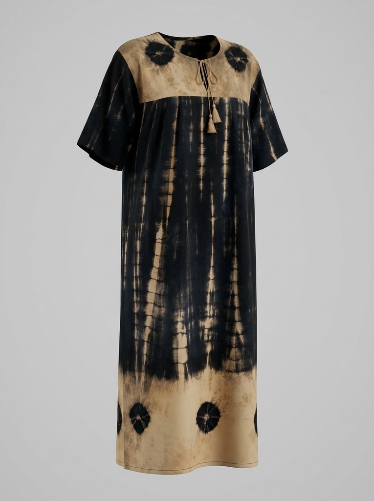 Black Tan Sunburst Maxi Dress