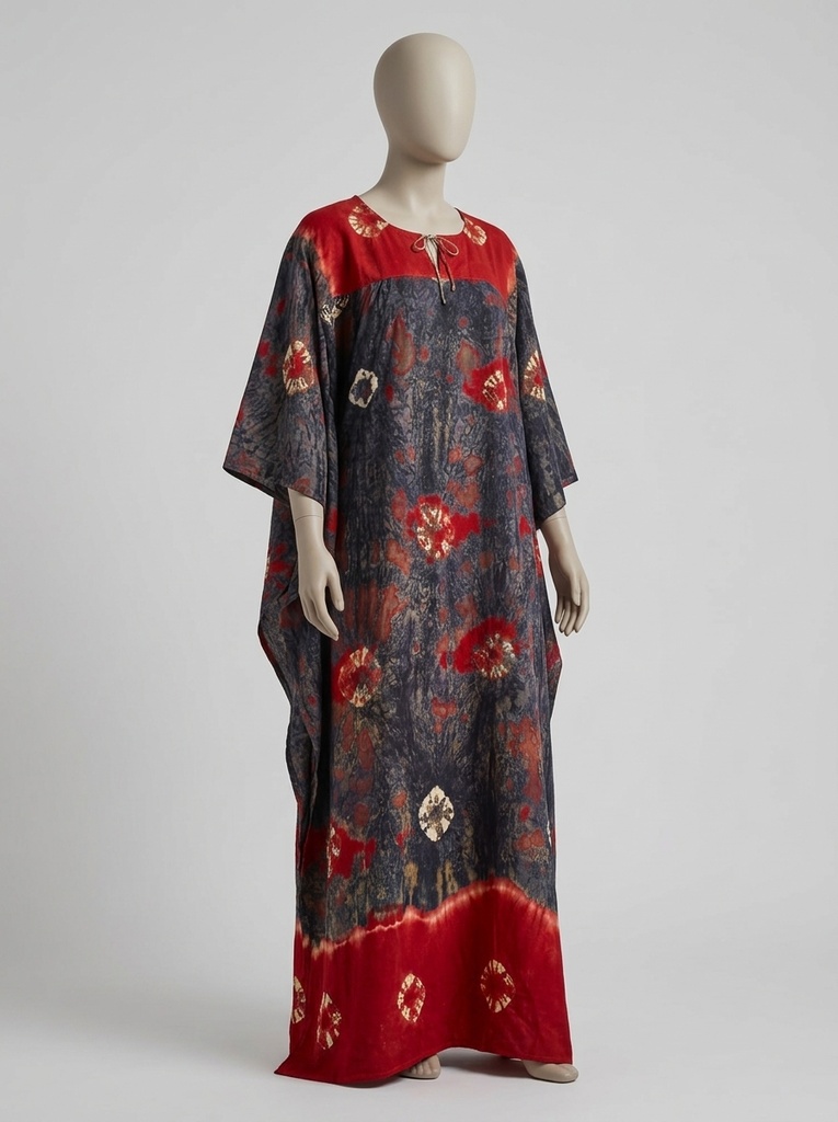 Charcoal Red Sunburst Maxi Dress