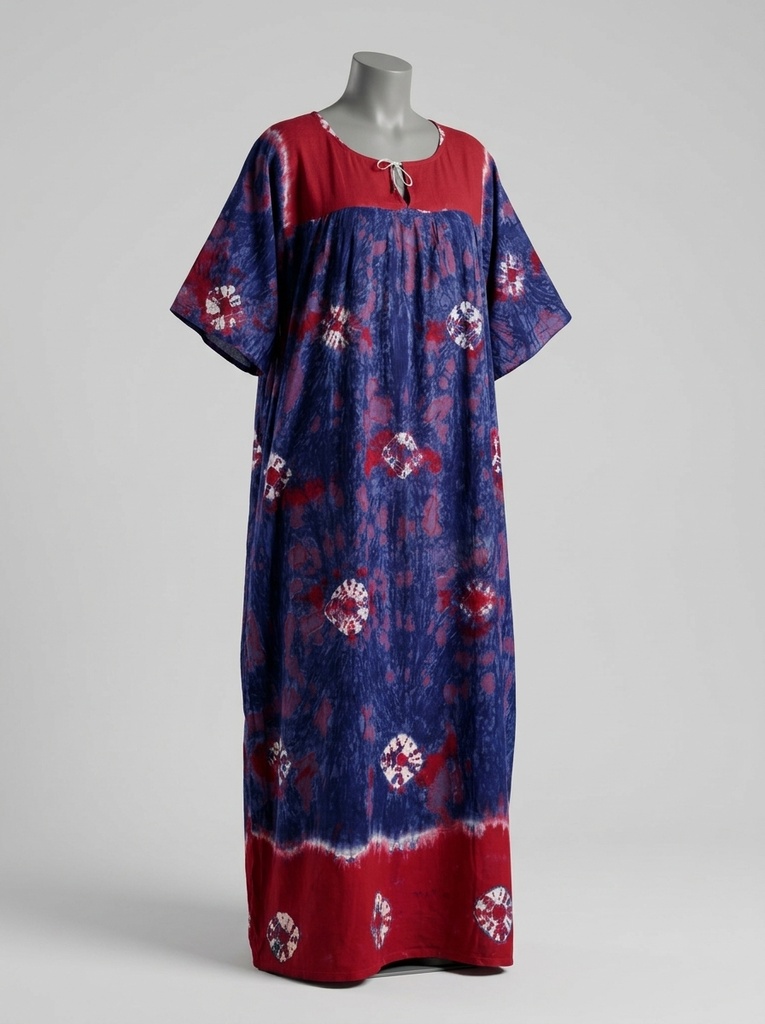 Navy Scarlet Sunburst Maxi Dress