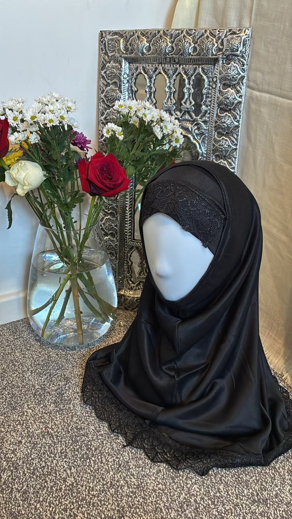 [TURKI-013] Jet Black Turkish Cotton Hijab