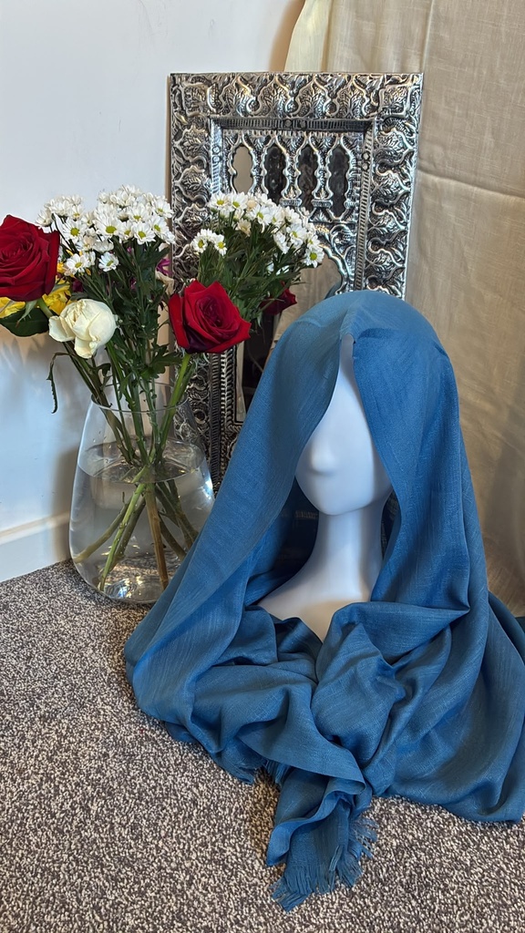 [TURKI-015] Sapphire Blue Turkish Cotton Hijab
