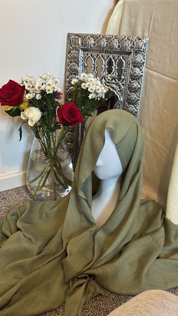 [TURKI-020] Olive Green Turkish Cotton Hijab