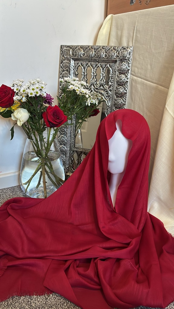 [TURKI-028] Crimson Red Turkish Cotton Hijab