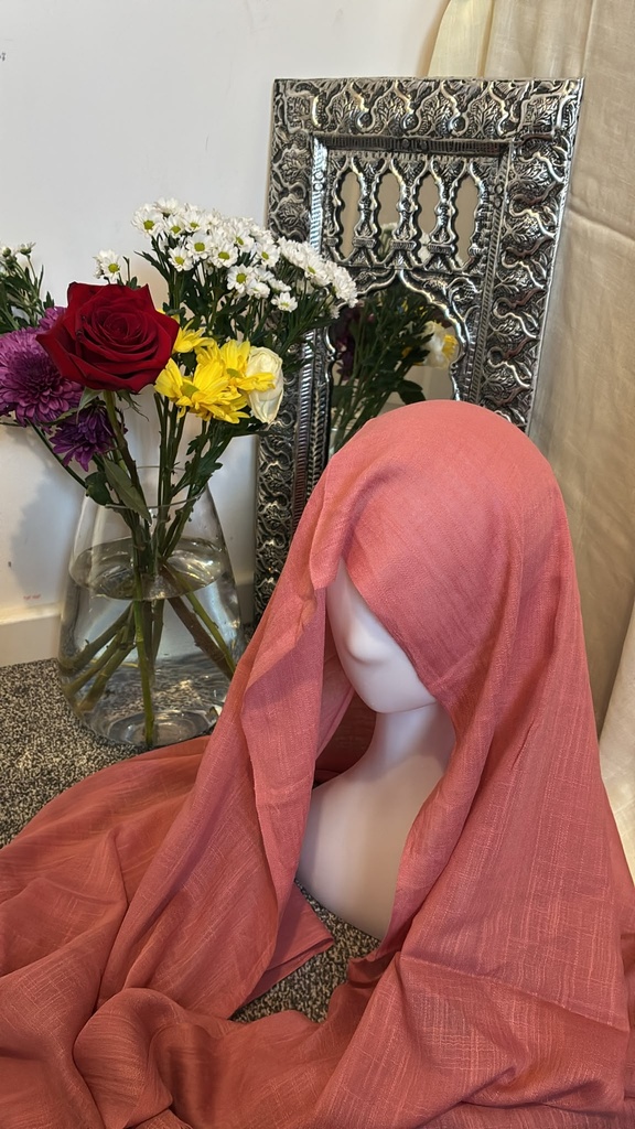 [TURKI-033] Coral Peach Turkish Cotton Hijab
