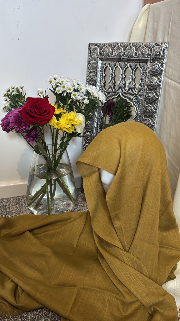 [TURKI-035] Mustard Olive Turkish Cotton Hijab