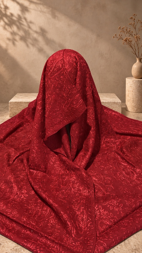 Crimson Tonal Paisley Pashmina Shawl